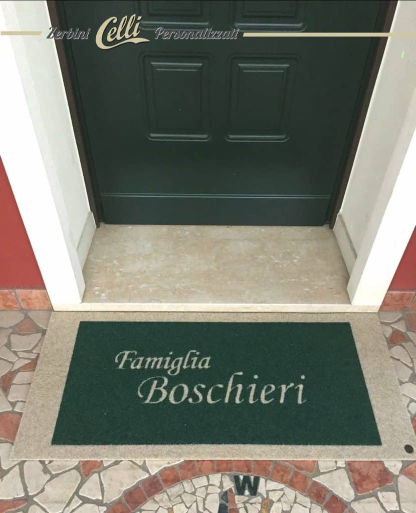 Zerbino da esterno per casa con scritta personalizzata Famiglia Boschieri