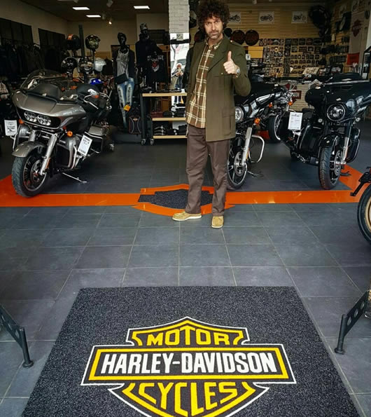 Zerbino Personalizzato ad intarsio concessionaria Harley Davidson Vicenza